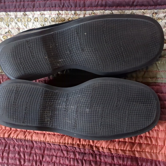 Vintage HUSH PUPPIES* black suede slip on with rubber tread and sole elastic gor - Picture 9 of 14